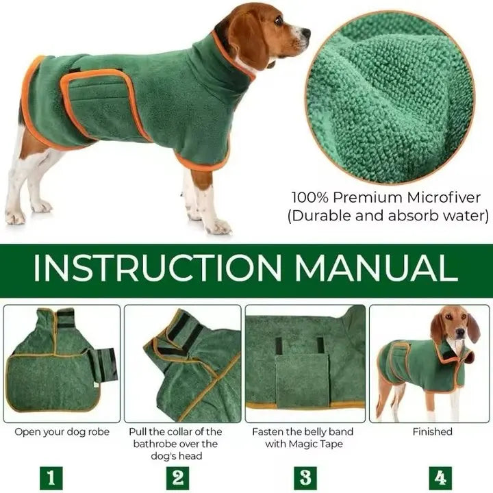 Perfectly Pawesome Bathrobe Green