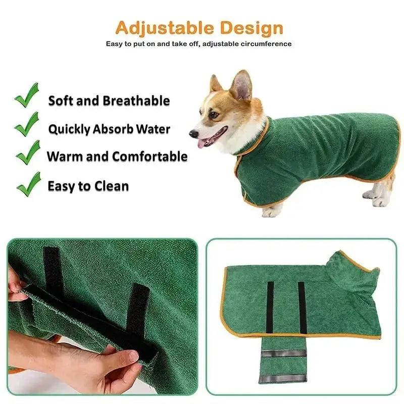 Perfectly Pawesome Bathrobe Green