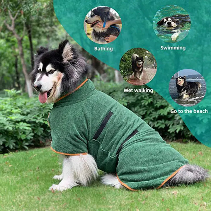 Perfectly Pawesome Bathrobe Green